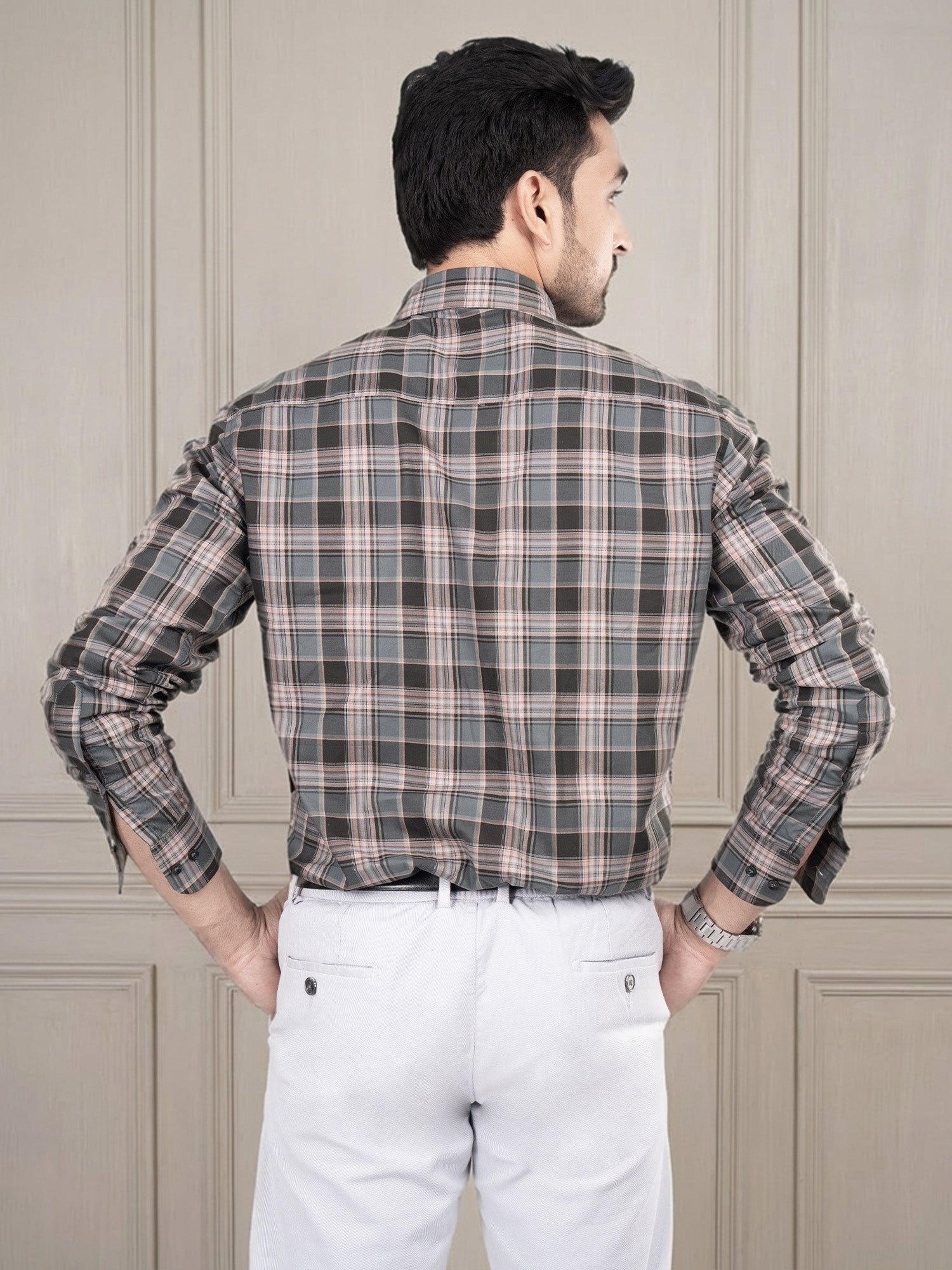 LARS - SUPIMA COTTON CHECKED CASUAL REGULAR FIT SHIRT