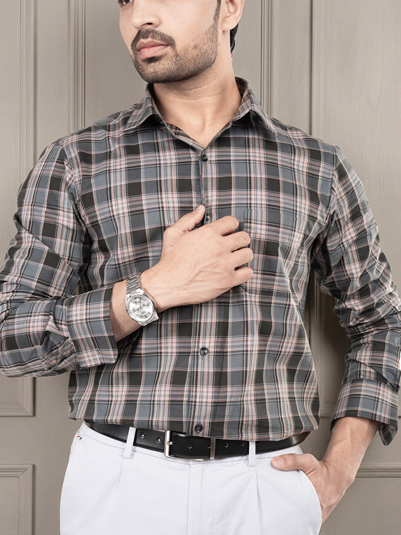 LARS - SUPIMA COTTON CHECKED CASUAL REGULAR FIT SHIRT
