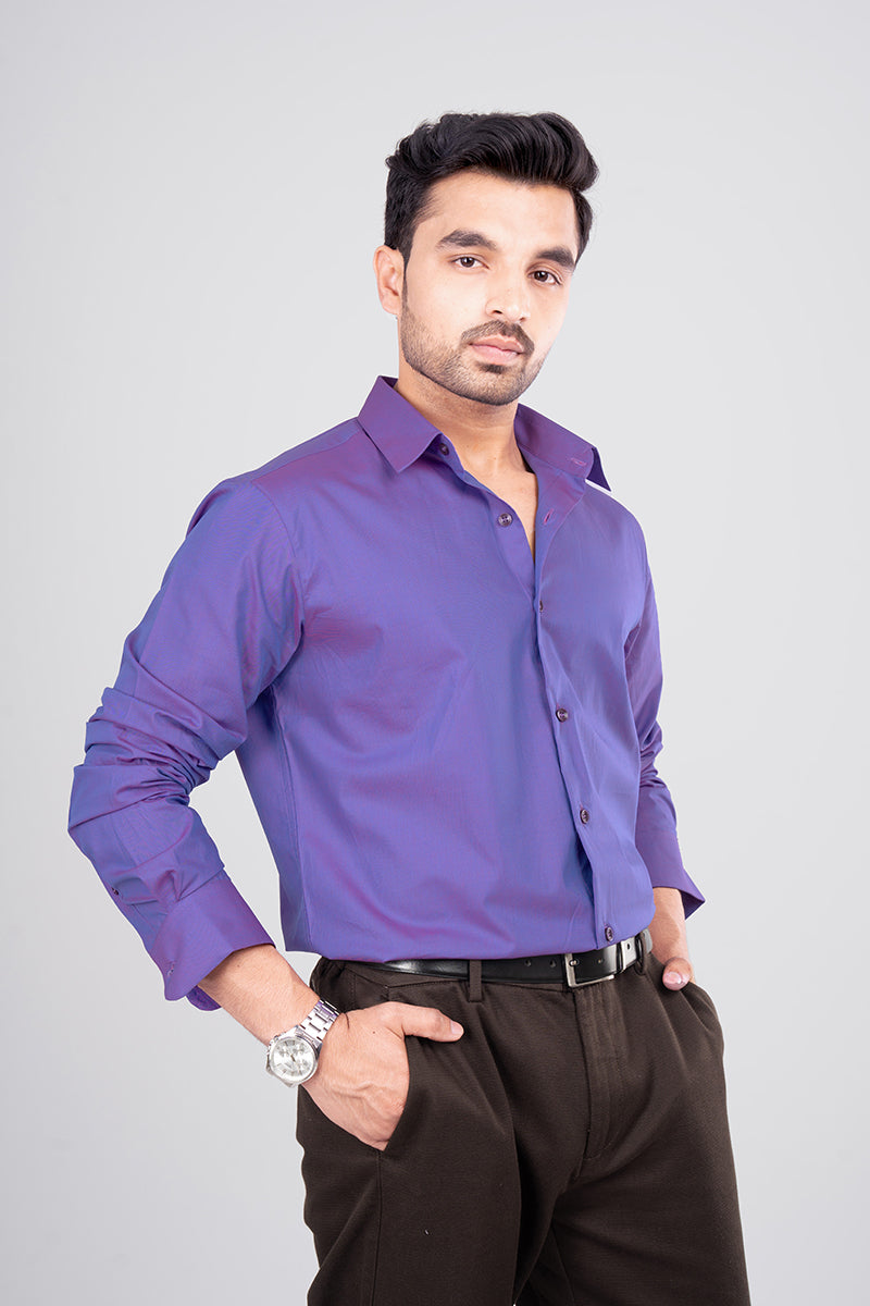 DARIO - PREMIUM MENS WEAR COTTON IRIDESCENT PARTY WEAR REGULAR FIT SHIRT