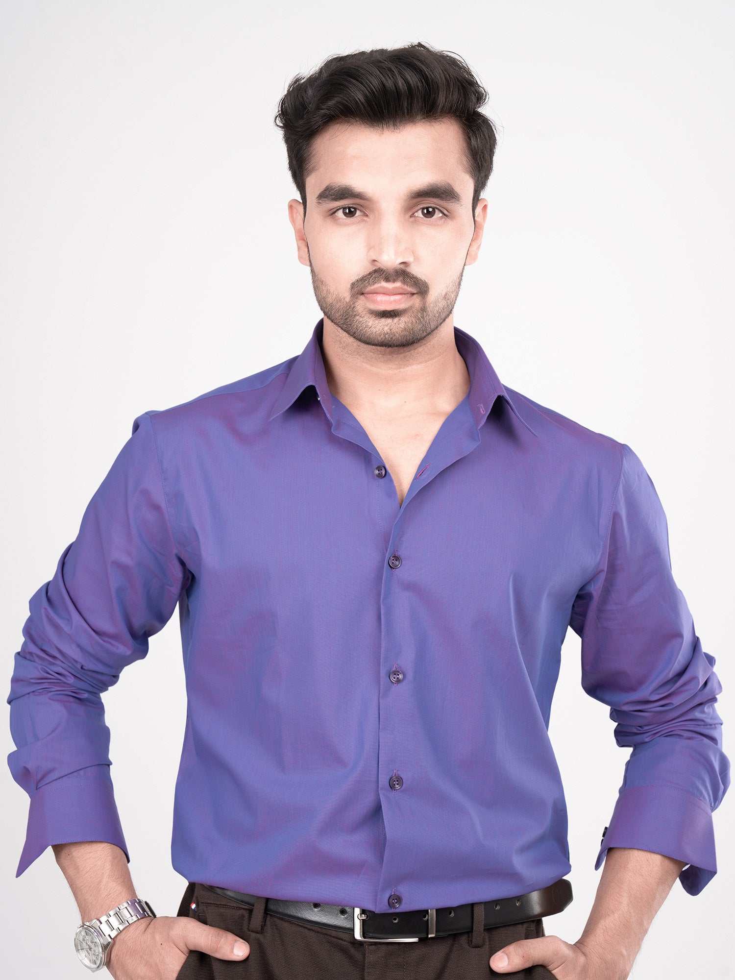 DARIO - PREMIUM MENS WEAR COTTON IRIDESCENT PARTY WEAR REGULAR FIT SHIRT