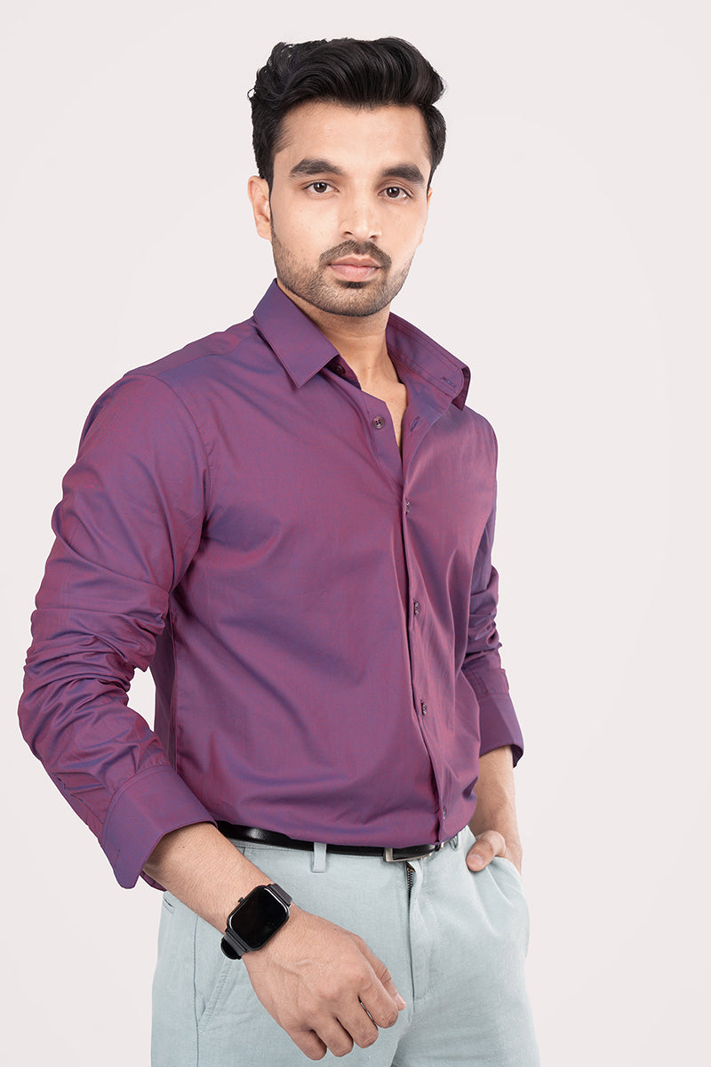 RIO - PREMIUM MENS WEAR COTTON IRIDESCENT REGULAR FIT SHIRT