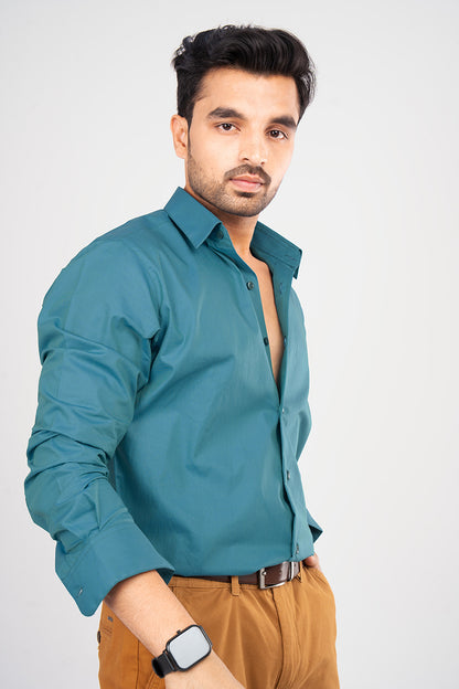 NIK - PREMIUM MENS WEAR COTTON IRIDESCENT PARTY WEAR REGULAR FIT SHIRT