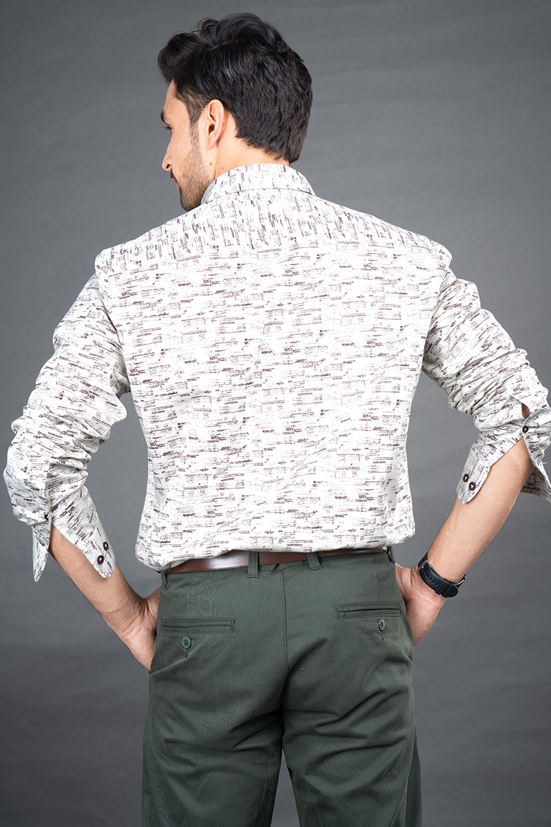 RENE - PREMIUM COTTON PRINTED TWILL WEAVE CASUAL REGULAR FIT SHIRT