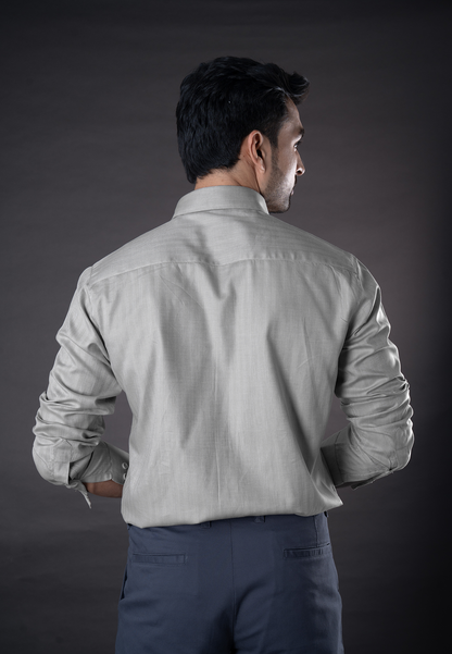 LEO - PREMIUM GIZA COTTON HERRINGBONE CASUAL REGULAR FIT SHIRT