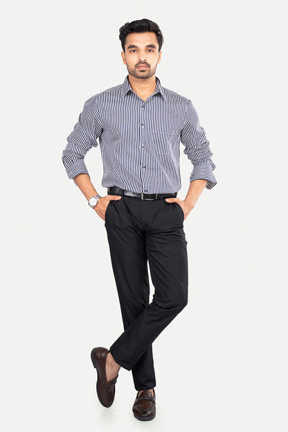 REX - PREMIUM MENS WEAR COTTON STRIPED SMART CASUAL WEAR REGULAR FIT SHIRT