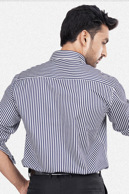 REX - PREMIUM MENS WEAR COTTON STRIPED SMART CASUAL WEAR REGULAR FIT SHIRT