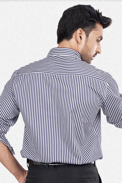REX - PREMIUM MENS WEAR COTTON STRIPED SMART CASUAL WEAR REGULAR FIT SHIRT