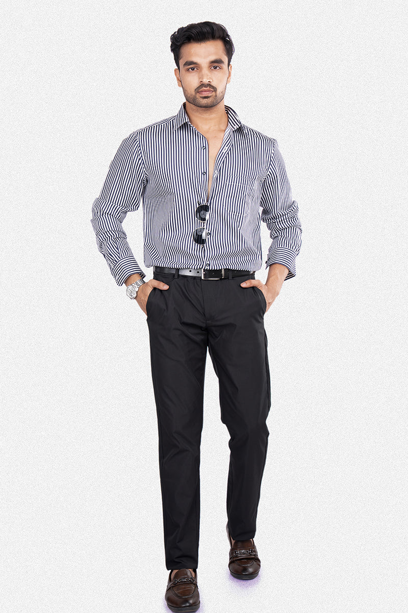 REX - PREMIUM MENS WEAR COTTON STRIPED SMART CASUAL WEAR REGULAR FIT SHIRT
