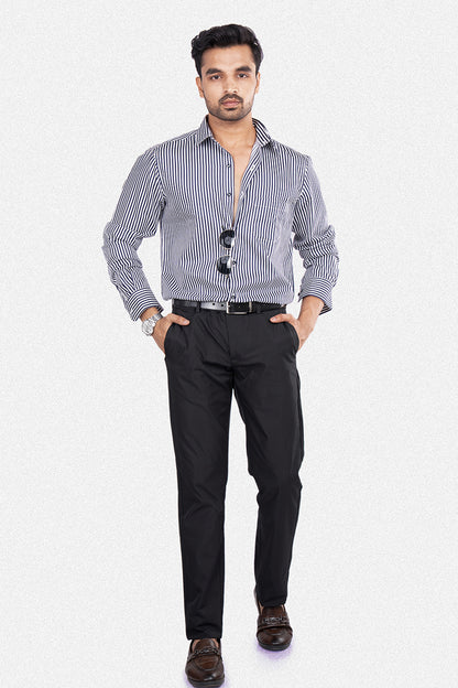 REX - PREMIUM MENS WEAR COTTON STRIPED SMART CASUAL WEAR REGULAR FIT SHIRT