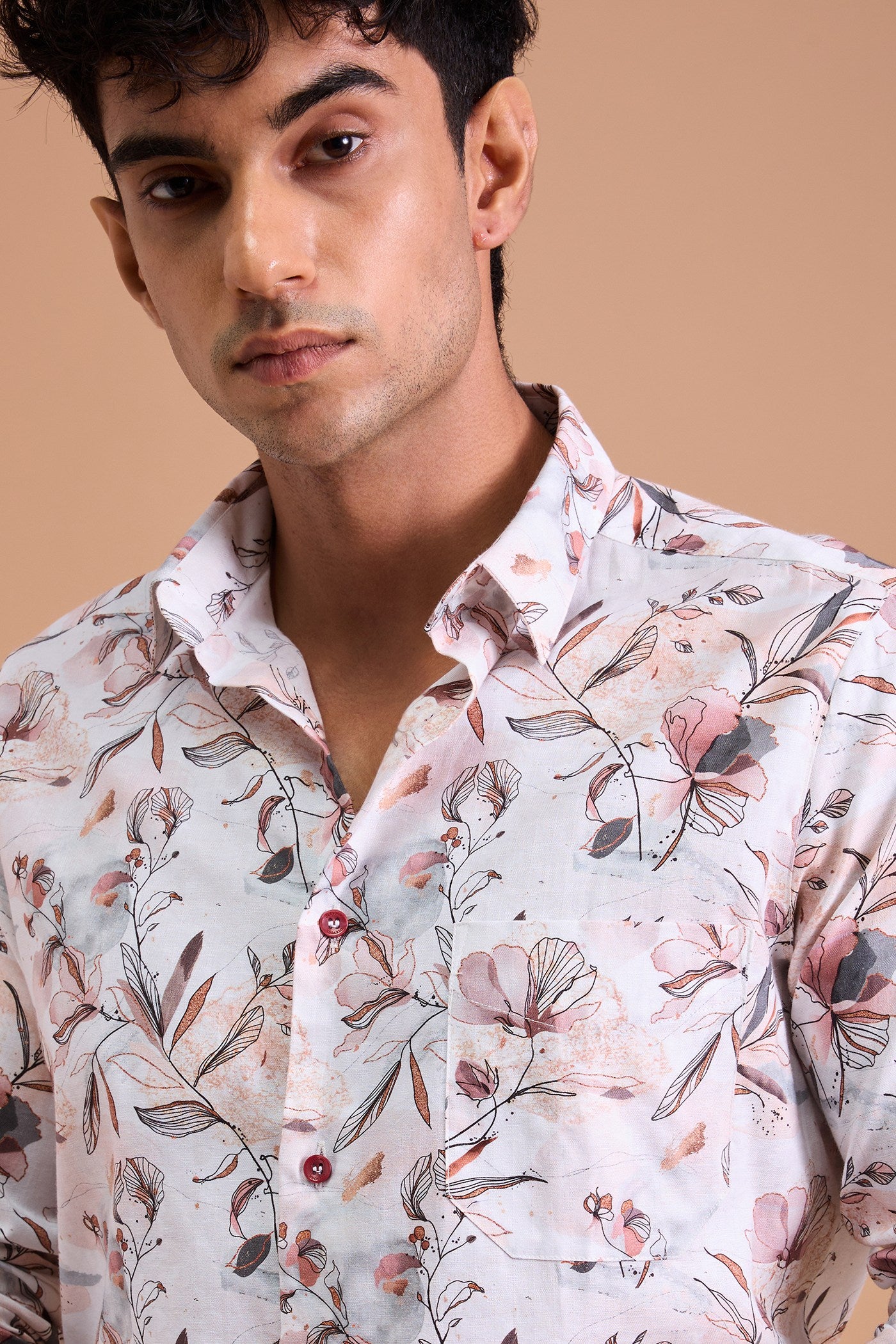 BLYDE- MENS BLYDE PREMIUM COTTON PEACH CASUAL SLIM FIT SHIRT