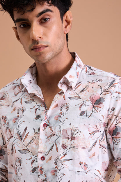 BLYDE- MENS BLYDE PREMIUM COTTON PEACH CASUAL SLIM FIT SHIRT