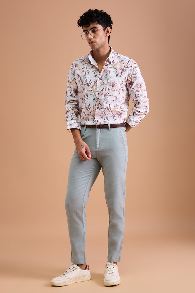 BLYDE- MENS BLYDE PREMIUM COTTON PEACH CASUAL SLIM FIT SHIRT