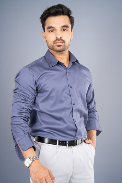 JADE - PREMIUM GIZA COTTON SATIN SMART CASUAL REGULAR FIT SHIRT