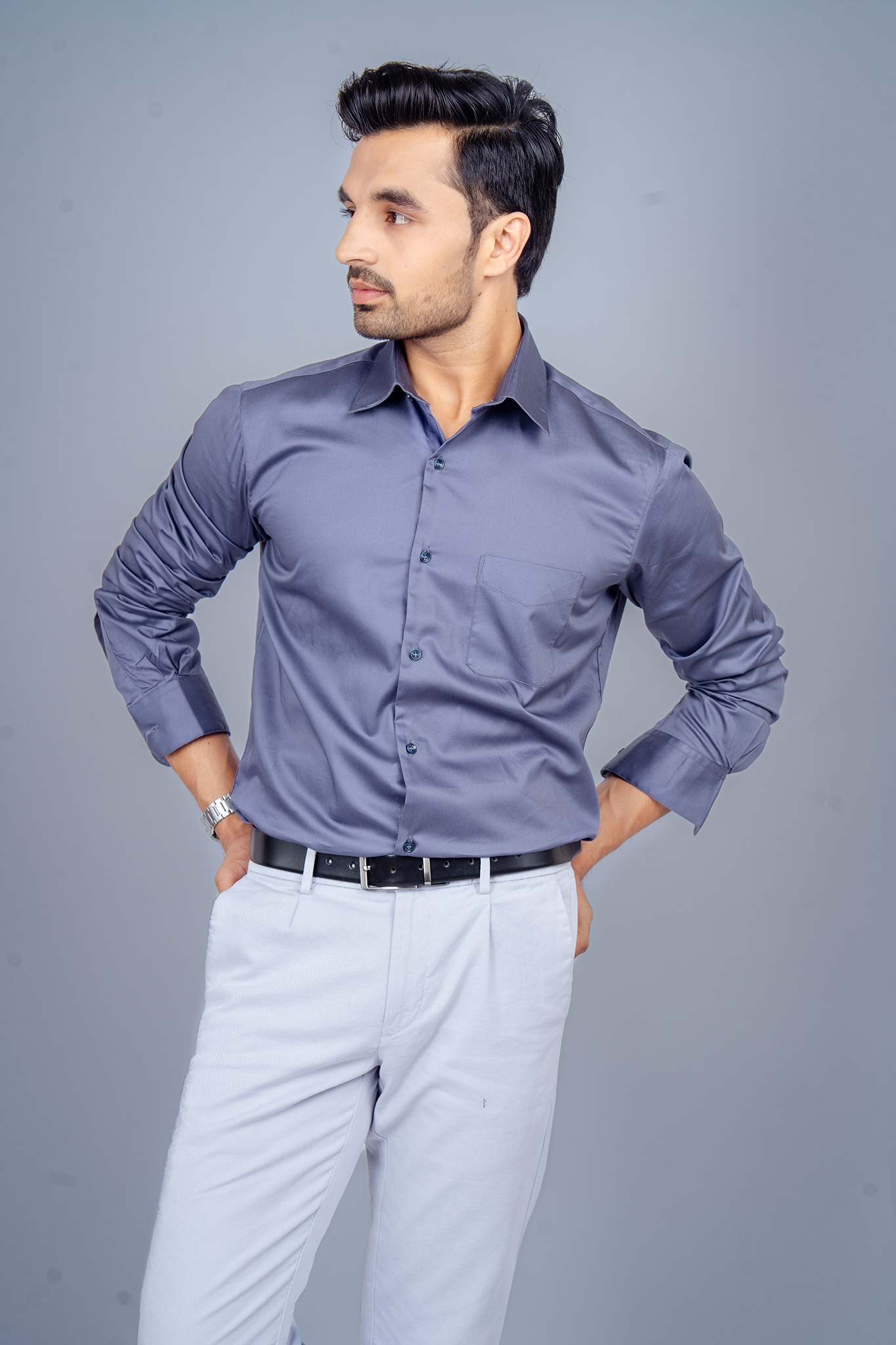 JADE - PREMIUM GIZA COTTON SATIN SMART CASUAL REGULAR FIT SHIRT