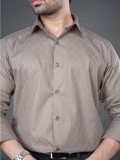 LEON - PREMIUM MENS WEAR GIZA COTTON TEXTURED REGULAR FIT SHIRT